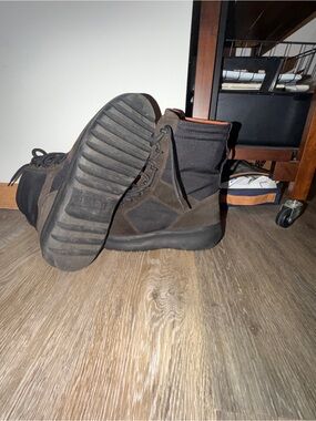 Yeezy season 3 Mens Brown Tactical Lace-Up Boots